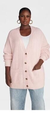KBB by KAHLANA Women's 'The Letterman Cardigan' - Pink XL
